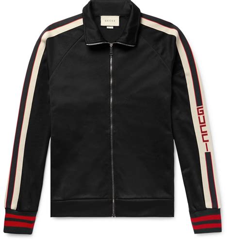 gucci stiped sleeve jacket|gucci tech jersey track jacket.